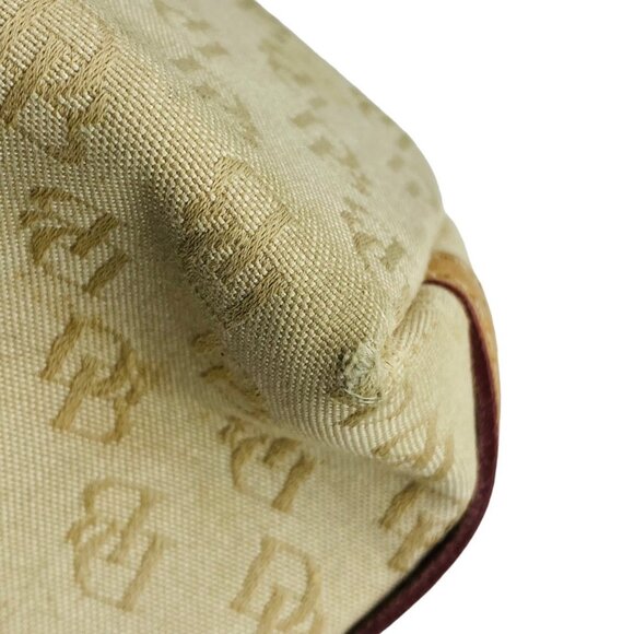 Vintage Dooney & Bourke Tan Leather Trim Canvas Signature Shoulder Bag Purse main image 4